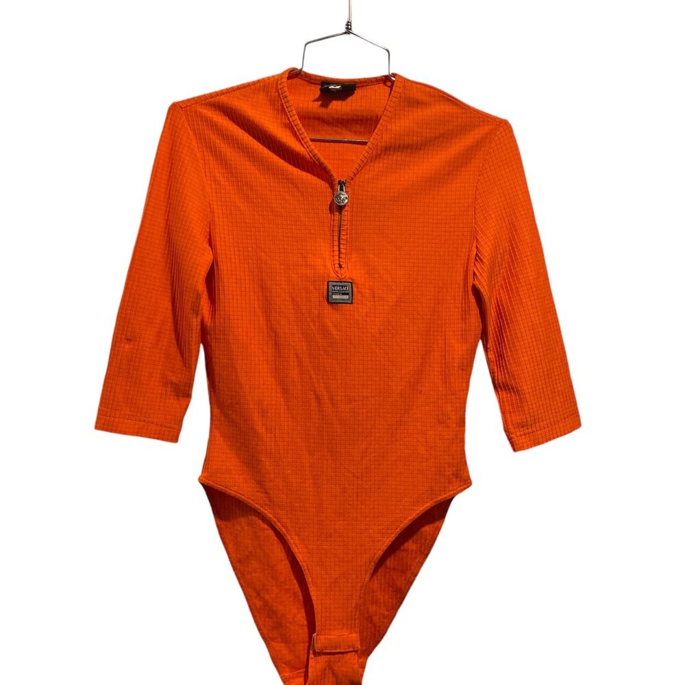 Orange Versace Jeans Couture Bodysuit